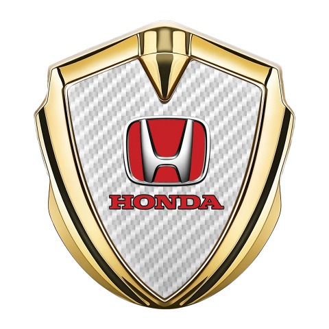 Honda Bodyside Domed Emblem Gold White Carbon Fiber Effect