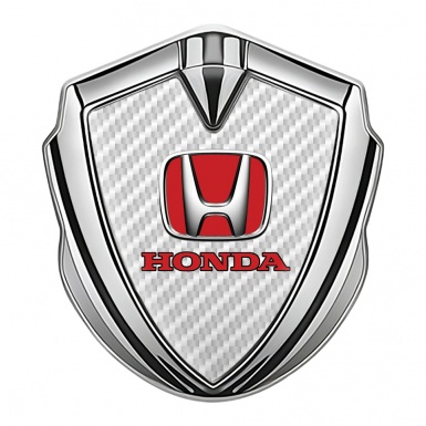 Honda Bodyside Domed Emblem Silver White Carbon Fiber Effect