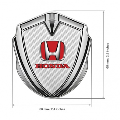 Honda Bodyside Domed Emblem Silver White Carbon Fiber Effect