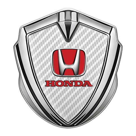 Honda Bodyside Domed Emblem Silver White Carbon Fiber Effect