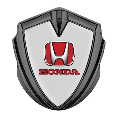 Honda Tuning Emblem Self Adhesive Graphite Moon Grey Red Logo Design