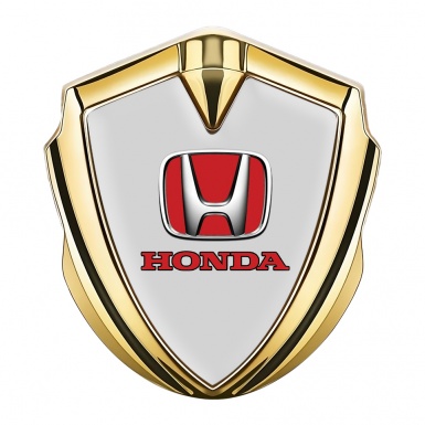 Honda Tuning Emblem Self Adhesive Gold Moon Grey Red Logo Design