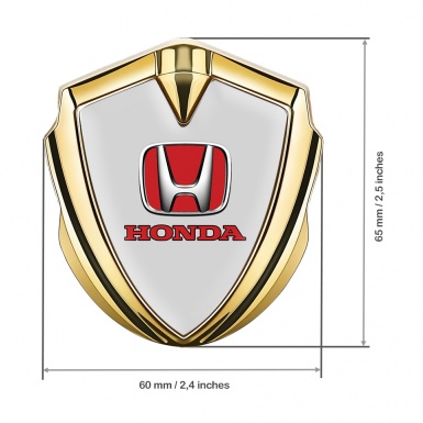 Honda Tuning Emblem Self Adhesive Gold Moon Grey Red Logo Design