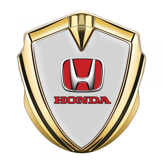 Honda Tuning Emblem Self Adhesive Gold Moon Grey Red Logo Design