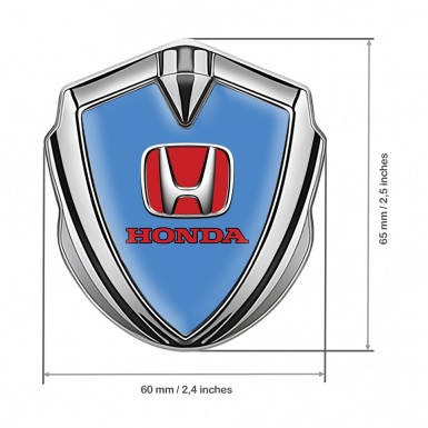 Honda Fender Emblem Badge Silver Glacial Blue Crimson Logo
