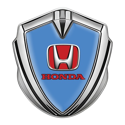 Honda Fender Emblem Badge Silver Glacial Blue Crimson Logo