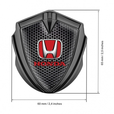 Honda Fender Metal Domed Emblem Graphite Punctured Grate Red Edition