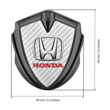 Honda Trunk Emblem Badge Graphite White Carbon Chromed Logo Effect