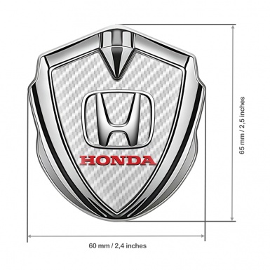 Honda Trunk Emblem Badge Silver White Carbon Chromed Logo Effect
