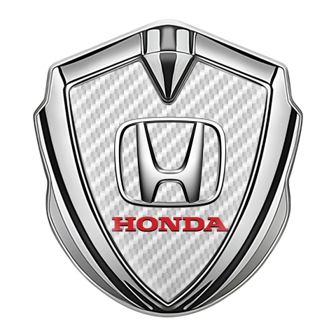 Honda Trunk Emblem Badge Silver White Carbon Chromed Logo Effect