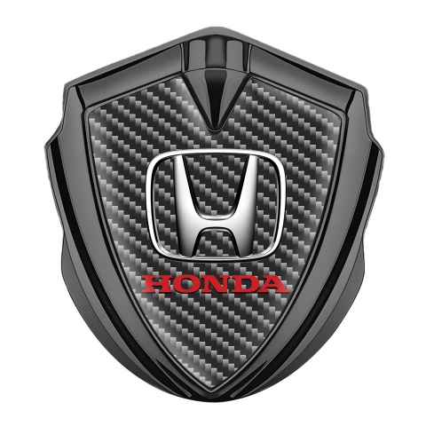 Honda Trunk Metal Emblem Badge Graphite Dark Carbon Chrome Motif