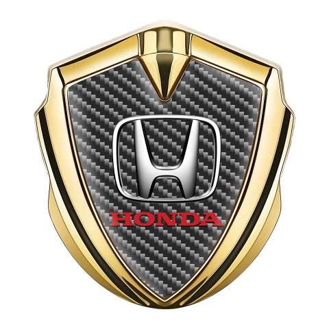 Honda Trunk Metal Emblem Badge Gold Dark Carbon Chrome Motif