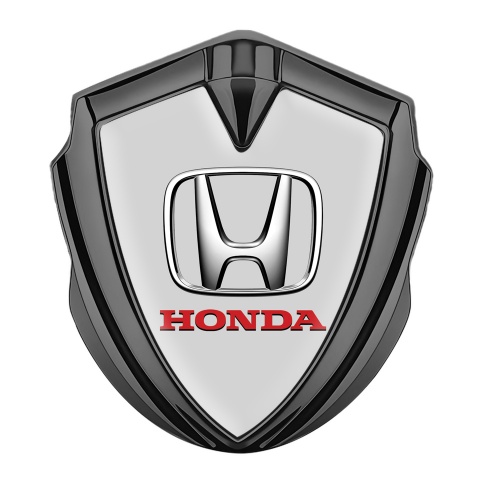 Honda Metal Bodyside Domed Emblem Graphite Grey Ingot Chrome Effect