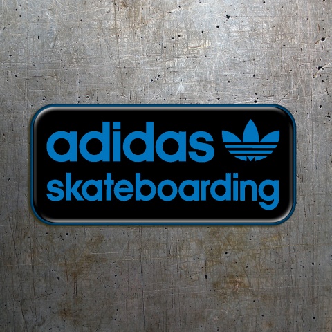 Adidas Skateboarding Silicone Stickers Black with Navy Blue Logo 2 pcs