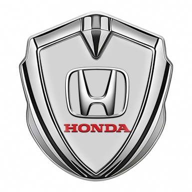 Honda Metal Bodyside Domed Emblem Silver Grey Ingot Chrome Effect