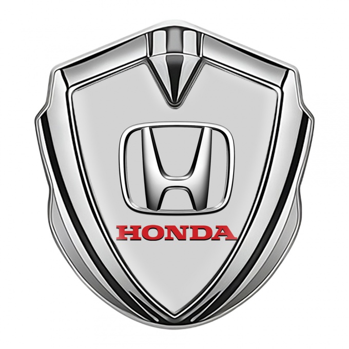 Honda Metal Bodyside Domed Emblem Silver Grey Ingot Chrome Effect