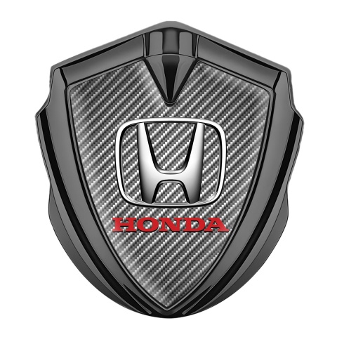 Honda Domed Self Adhesive Emblem Graphite Light Carbon Steel Effect