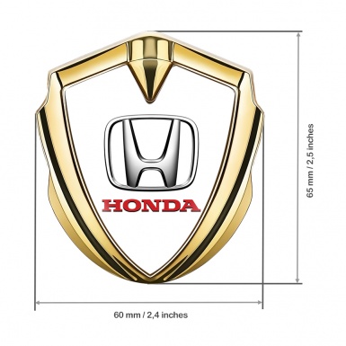 Honda Self Adhesive Bodyside Emblem Gold White Pearl Classic Logo