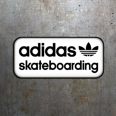 Adidas Skateboarding Silicone Stickers White with Black Logo 2 pcs