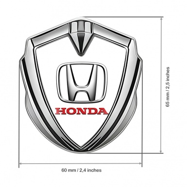 Honda Self Adhesive Bodyside Emblem Silver White Pearl Classic Logo