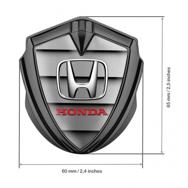 Honda 3D Car Metal Domed Emblem Graphite Front Grille Chrome Effect