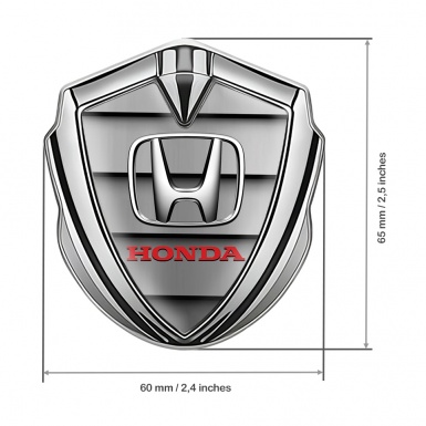 Honda 3D Car Metal Domed Emblem Silver Front Grille Chrome Effect