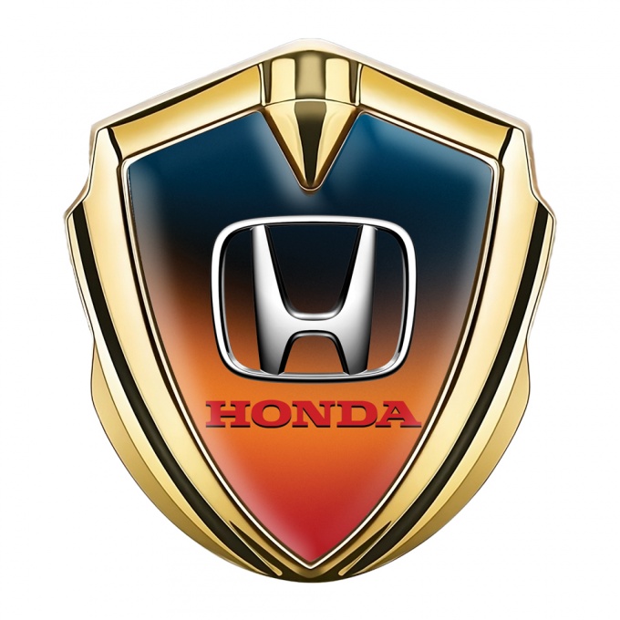 Honda Bodyside Domed Emblem Gold Old Copper Gradient Metallic Motif