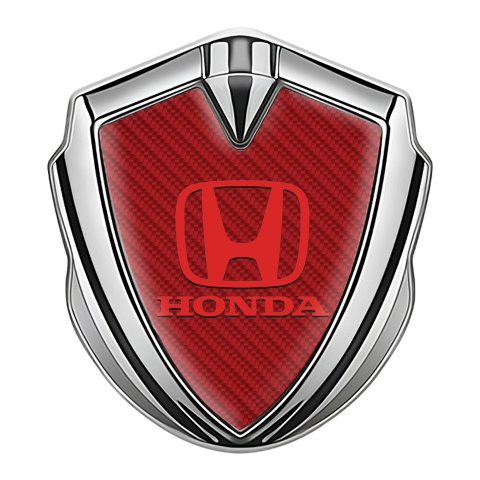 Honda Tuning Emblem Self Adhesive Silver Red Carbon Crimson Logo