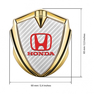 Honda Fender Metal Domed Emblem Gold Light Carbon Red Classic Logo