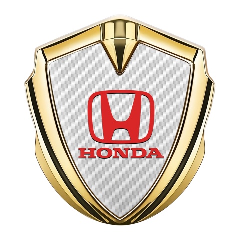 Honda Fender Metal Domed Emblem Gold Light Carbon Red Classic Logo