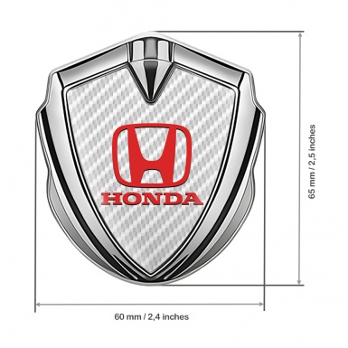 Honda Fender Metal Domed Emblem Silver Light Carbon Red Classic Logo