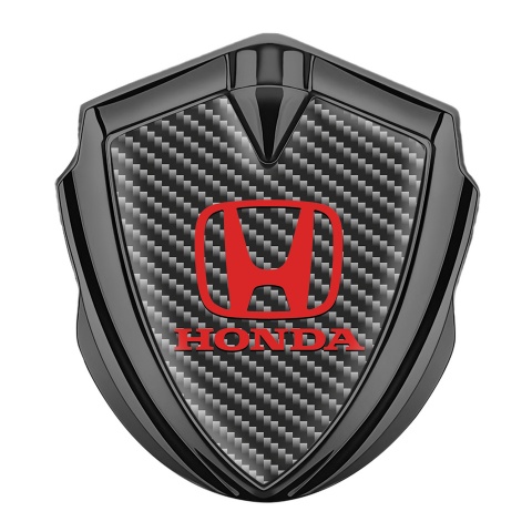 Honda Trunk Emblem Badge Graphite Dark Carbon Motif Red Logo