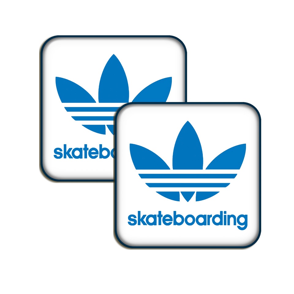 Adidas Domed Stickers White with Blue 2 pcs | Skate Domed stickers | Stickers | X-Sticker