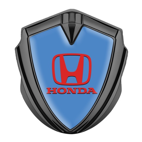 Honda Metal Bodyside Domed Emblem Graphite Sky Blue Red Design