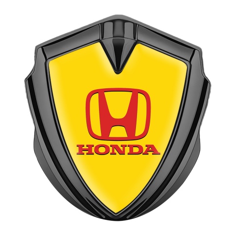Honda Domed Self Adhesive Emblem Graphite Pure Yellow Crimson Logo