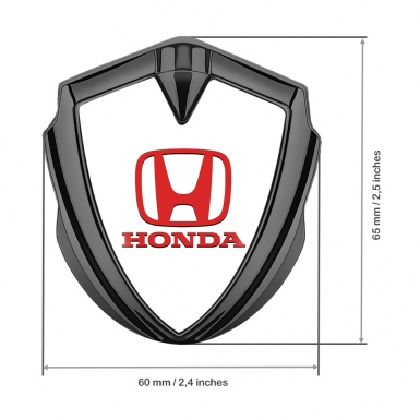 Honda Self Adhesive Bodyside Emblem Graphite Pearl Base Red Logo Design