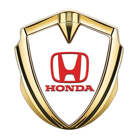Honda Self Adhesive Bodyside Emblem Gold Pearl Base Red Logo Design