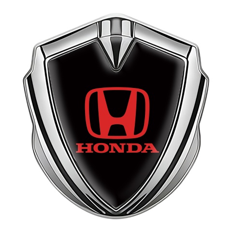 Honda Metal Emblem Self Adhesive Silver Noir Black Red  Motif