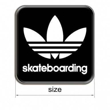 Adidas Skate Silicone Stickers Black with White Logo 2 pcs