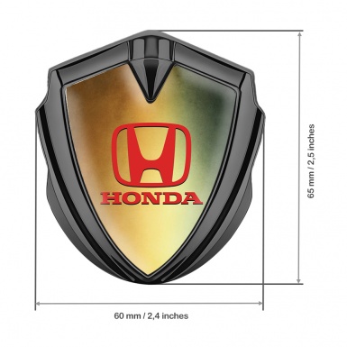 Honda Bodyside Badge Self Adhesive Graphite Rusty Gradient Crimson Logo