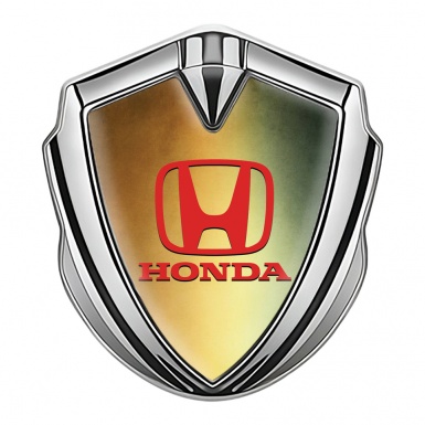 Honda Bodyside Badge Self Adhesive Silver Rusty Gradient Crimson Logo