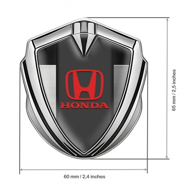 Honda Tuning Emblem Self Adhesive Silver Dark Base Metallic Effect