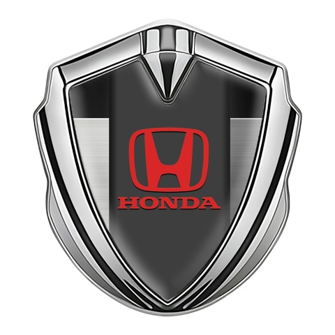 Honda Tuning Emblem Self Adhesive Silver Dark Base Metallic Effect