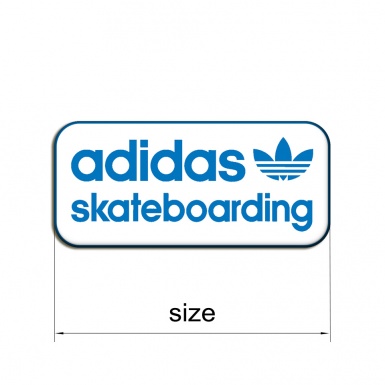 Adidas Skate Silicone Stickers White with Blue Logo 2 pcs