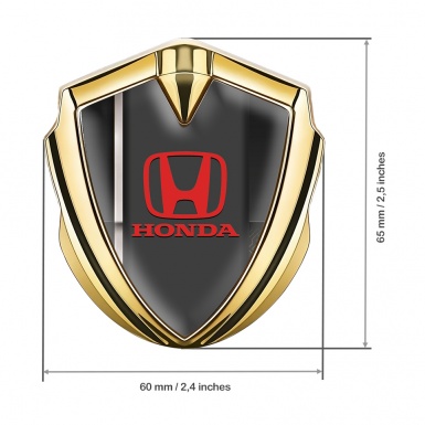 Honda Fender Emblem Badge Gold Dark Grey Sport Line Edition