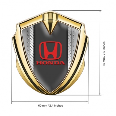 Honda Fender Metal Domed Emblem Gold Industrial Elements Design