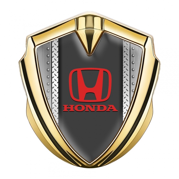 Honda Fender Metal Domed Emblem Gold Industrial Elements Design