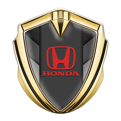 Honda Bodyside Emblem Self Adhesive Gold Side Stripes Red Logo