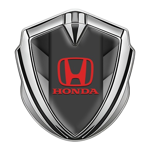 Honda Bodyside Emblem Self Adhesive Silver Side Stripes Red Logo