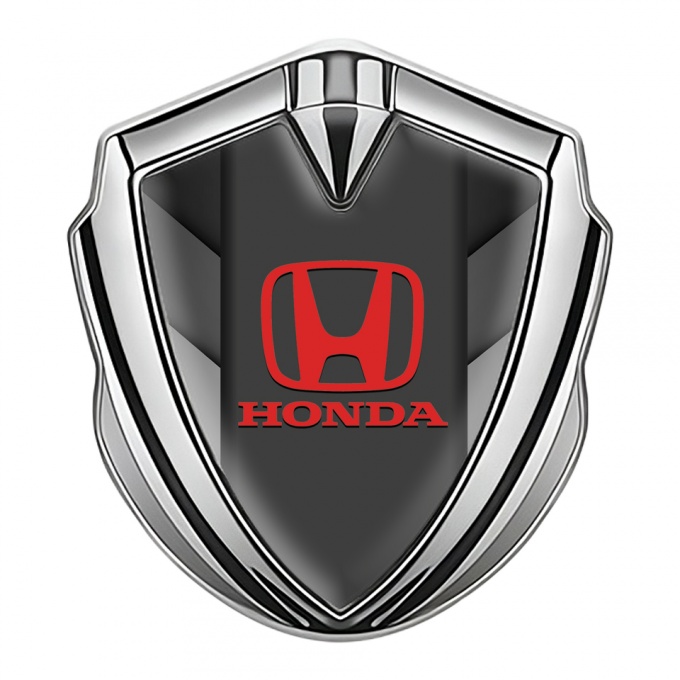 Honda Bodyside Emblem Self Adhesive Silver Side Stripes Red Logo